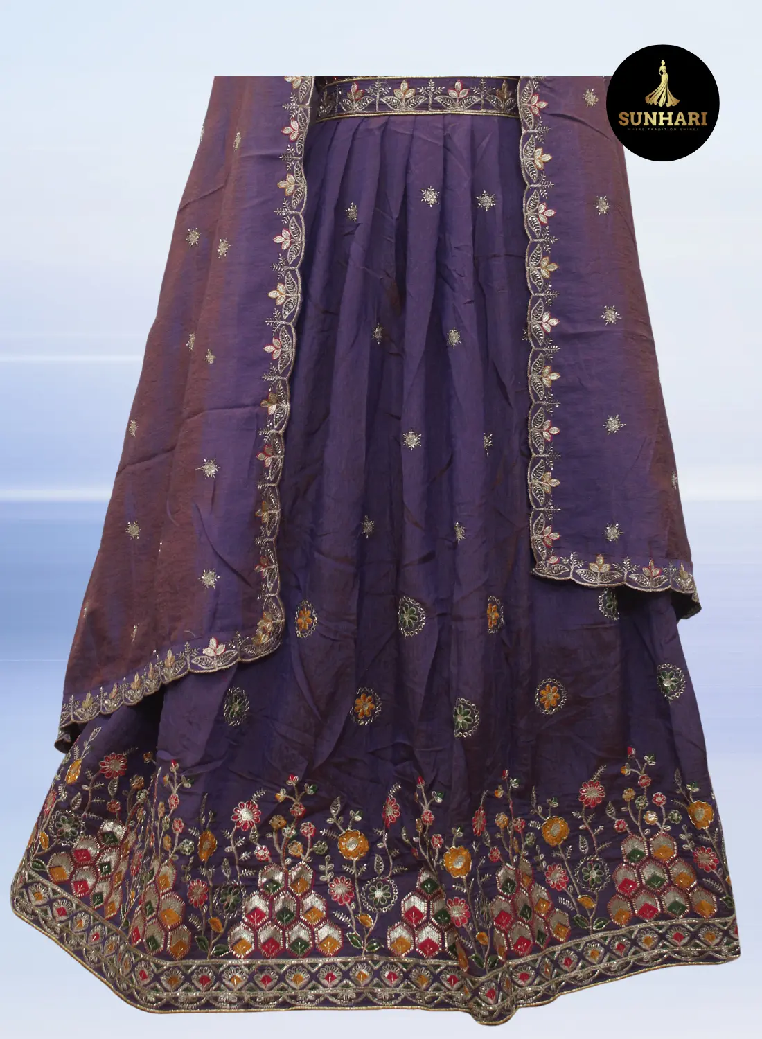 Royal Orchid Handcrafted Designer Lehenga